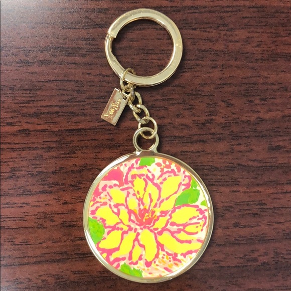 Lilly Pulitzer flower printed keychain - Picture 1 of 3